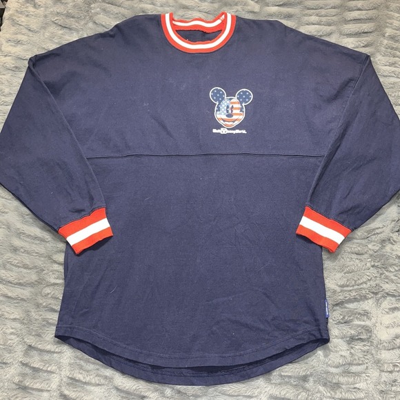 Spirit Other - Spirit Jersey DIsneyland USA Americana Flag Blue Long Sleeve Shirt Adult sz S